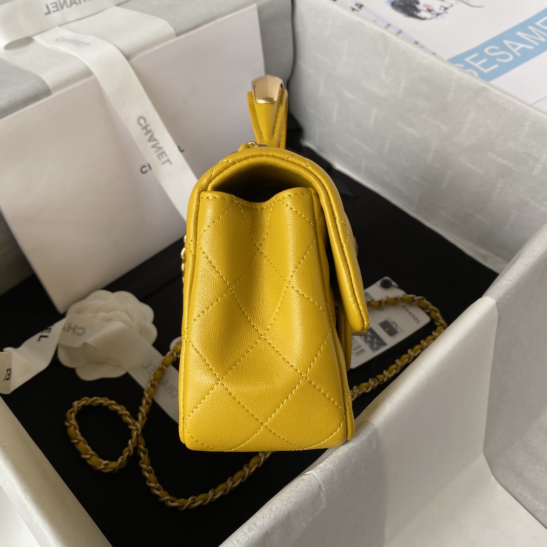 Small Classic Flap Lambskin Handbag Shoulder Bag AS2431 Yellow